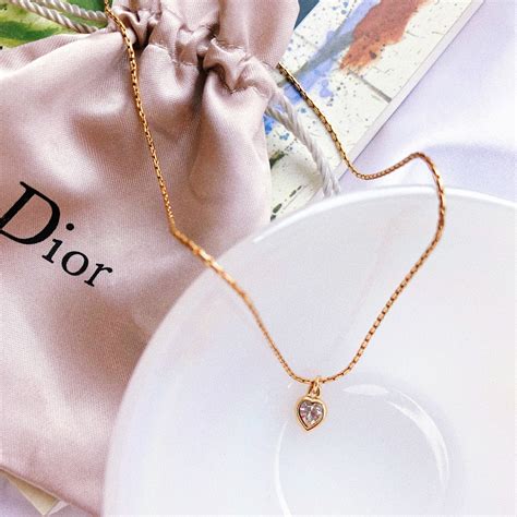 vintage dior d necklace|vintage christian Dior heart necklace.